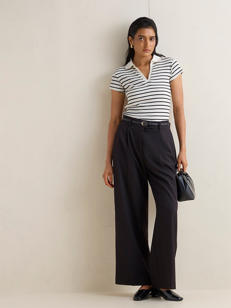 Wardrobe Ivory Striped T-Shirt