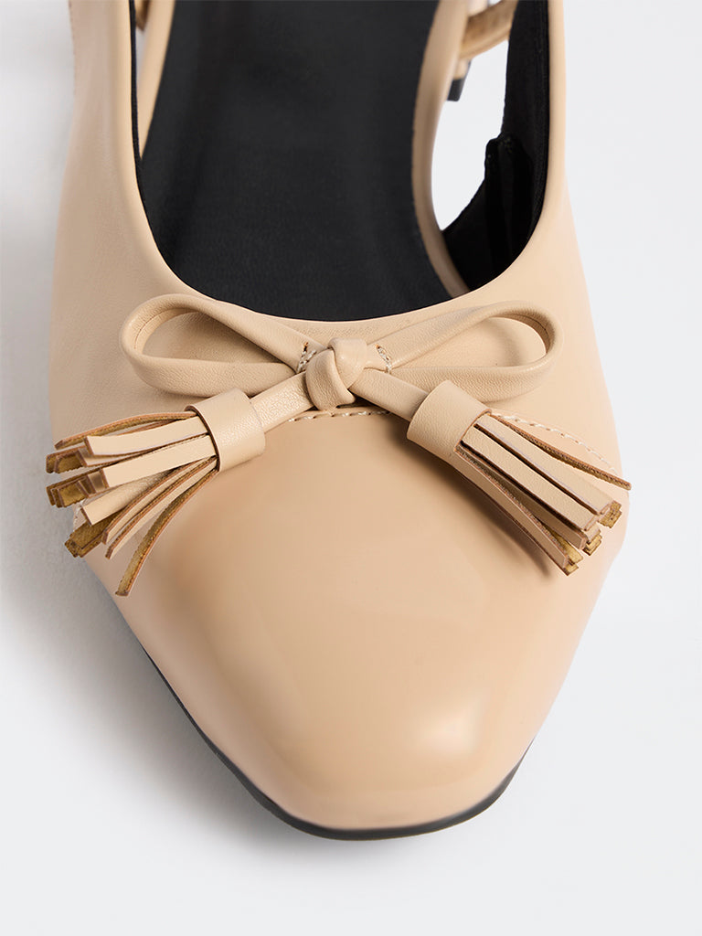 LUNA BLU Dark Cream Slingback Sandals