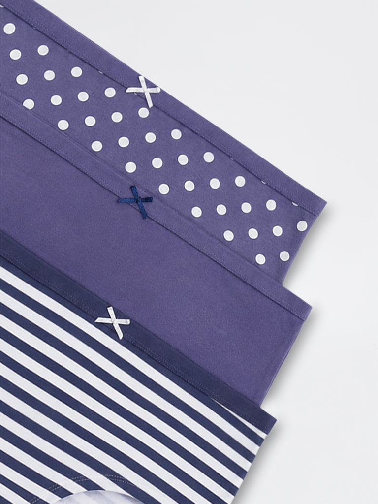 Wunderlove 3-Pack Printed Cotton-Blend Low-Rise Briefs