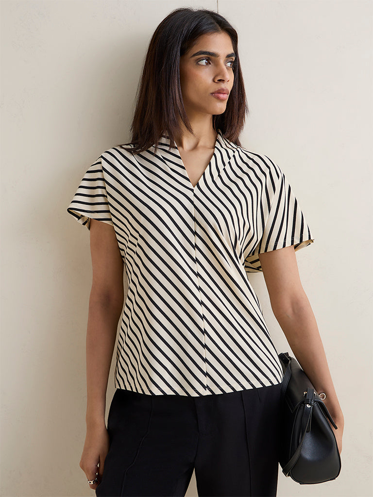 Wardrobe Ivory Striped Top