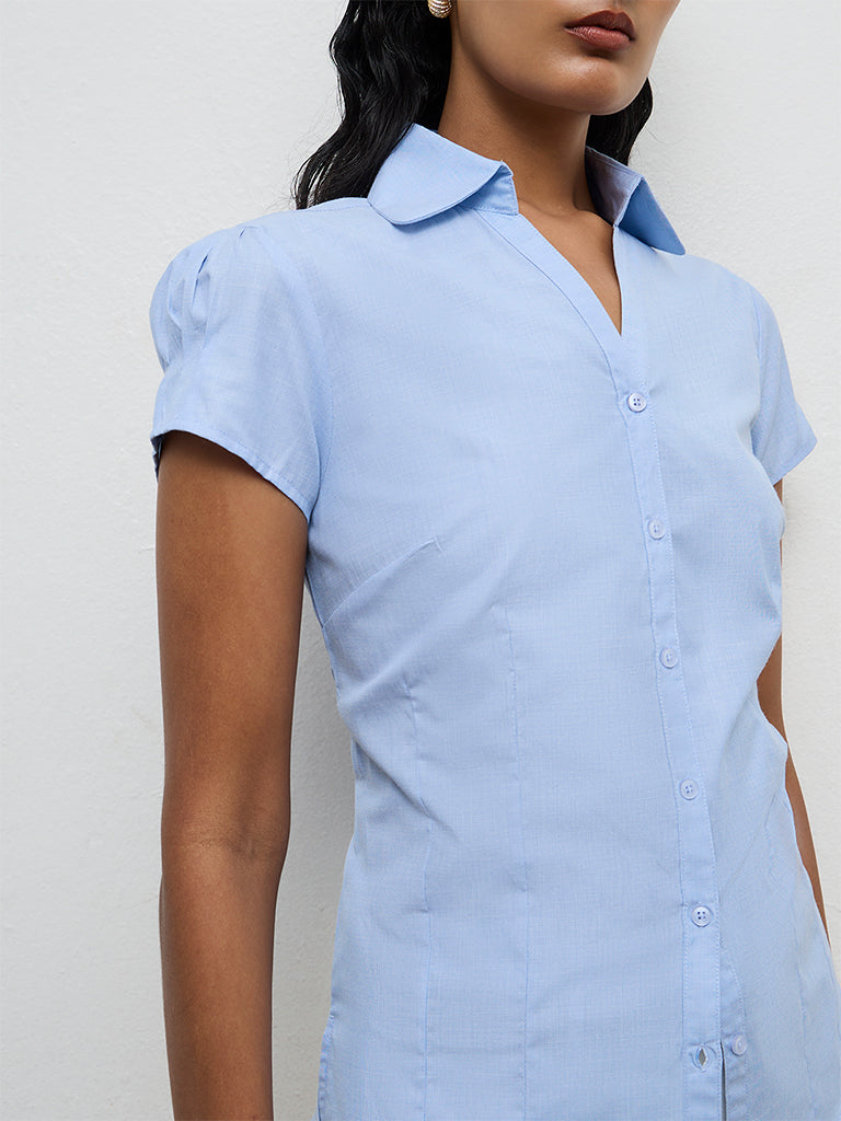 Wardrobe Light Blue Solid Shirt