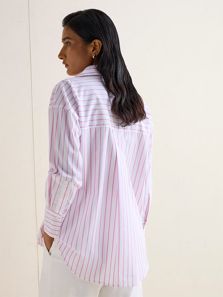Wardrobe Pink Striped Cotton Shirt