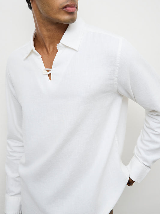 ETA White Relaxed-Fit Cotton-Blend Shirt