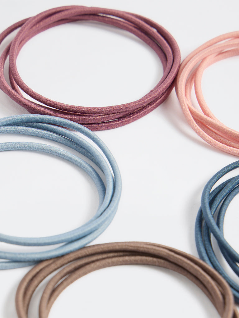 Westside Accessories Multicolour Thin Hair Ties - Pack of 5
