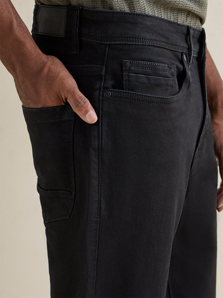 Ascot Black Relaxed-Fit Mid-Rise Jeans