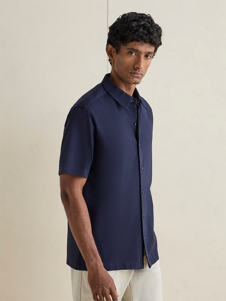 Ascot Navy Relaxed-Fit Shirt