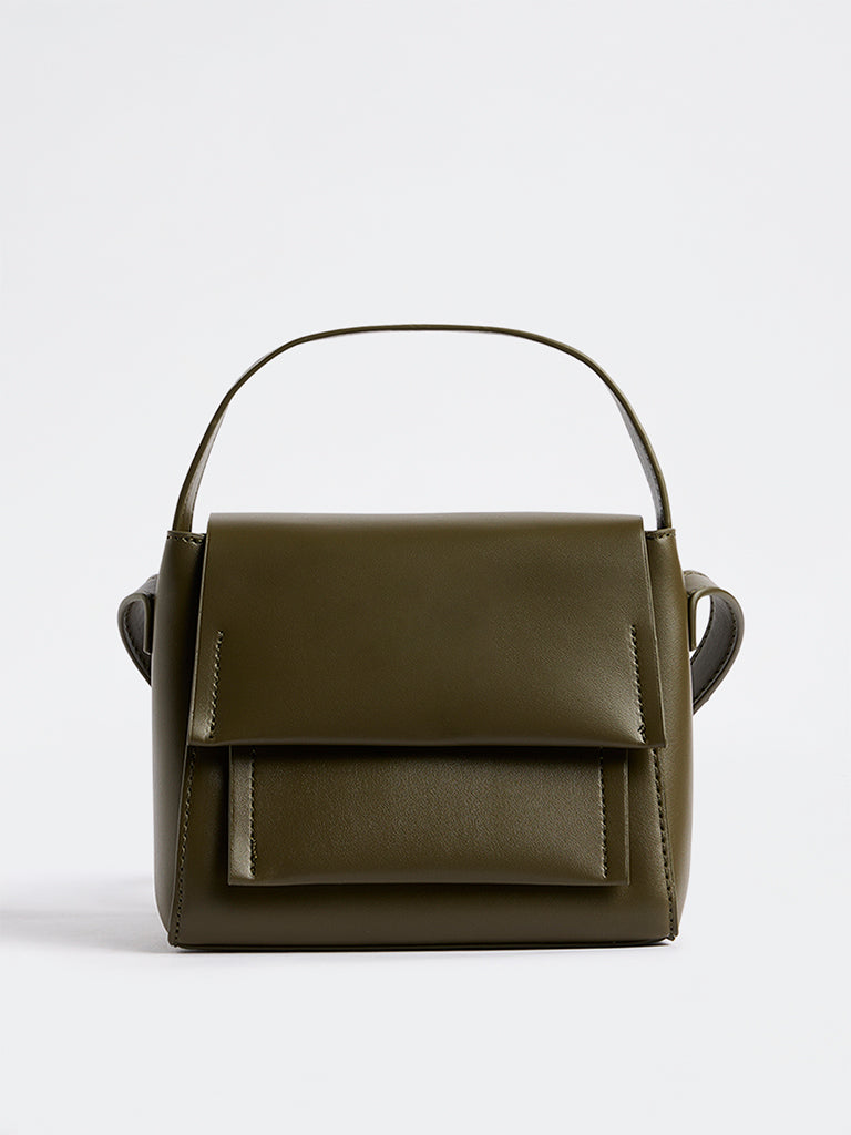 Westside Accessories Olive Flap Design Crossbody Sling Bag
