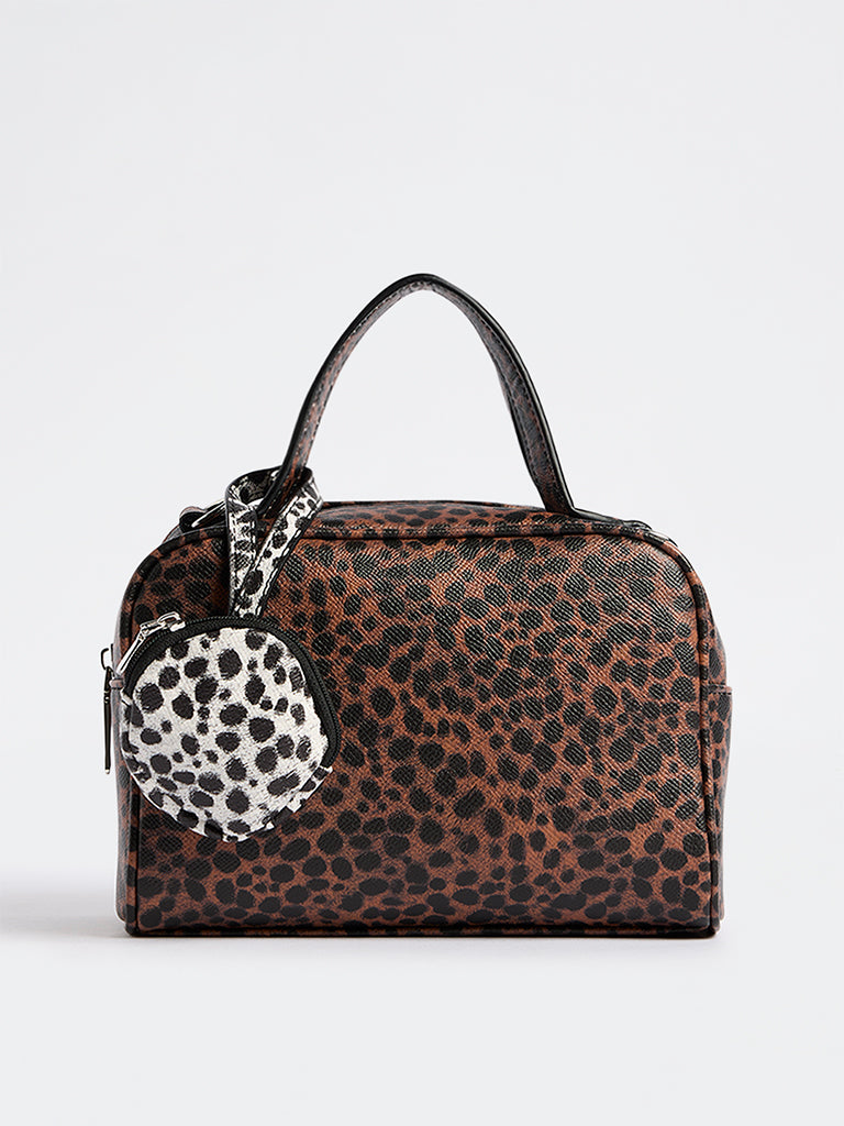 Westside Brown Animal Printed Sling Bowling Bag with Pouch