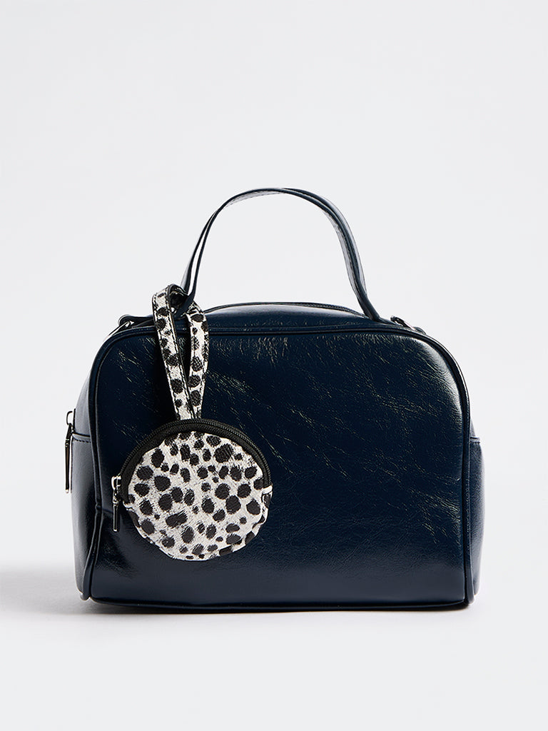 Westside Navy Textured Sling Bowling Bag with Pouch