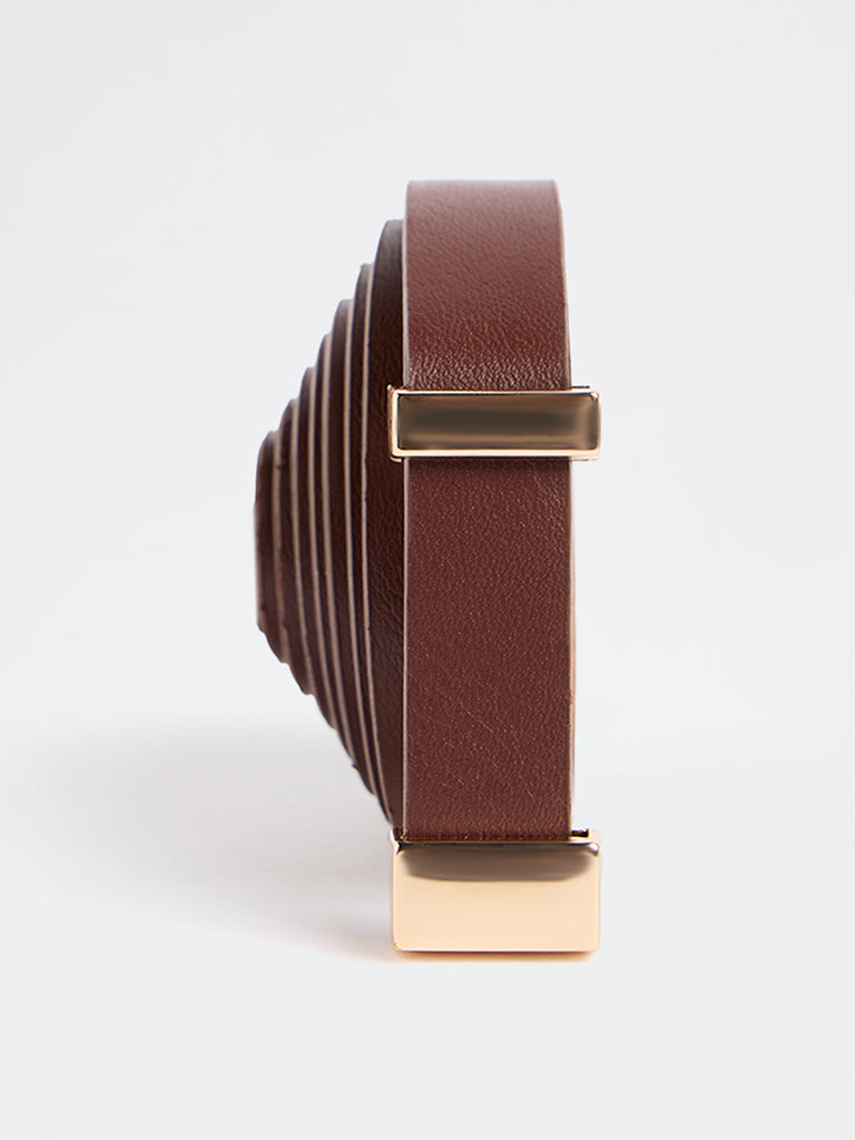 Westside Accessories Brown Push-Pin Buckle Belt
