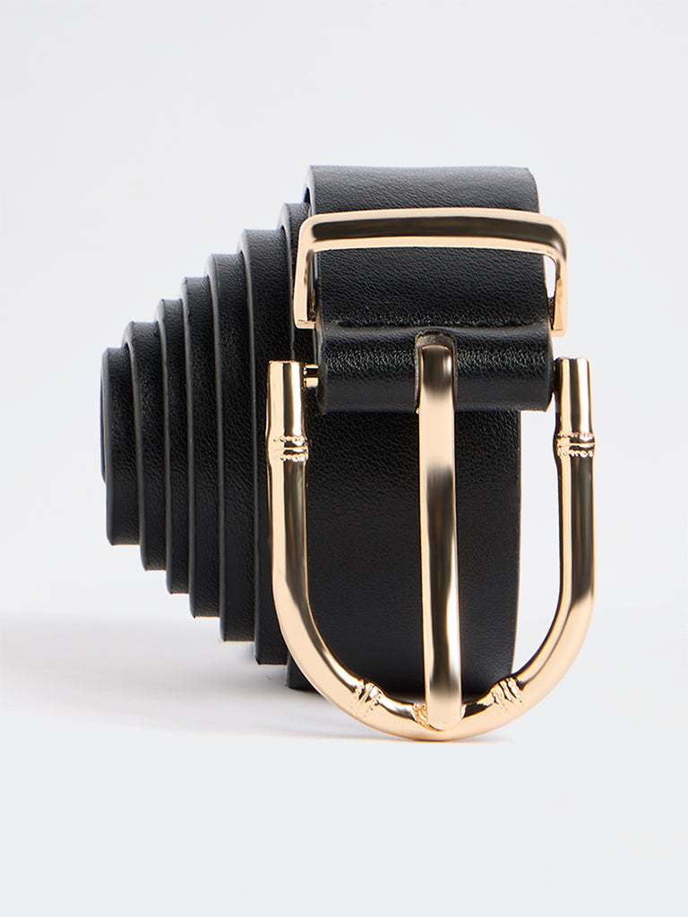 Westside Accessories Black Gold Buckle Belt