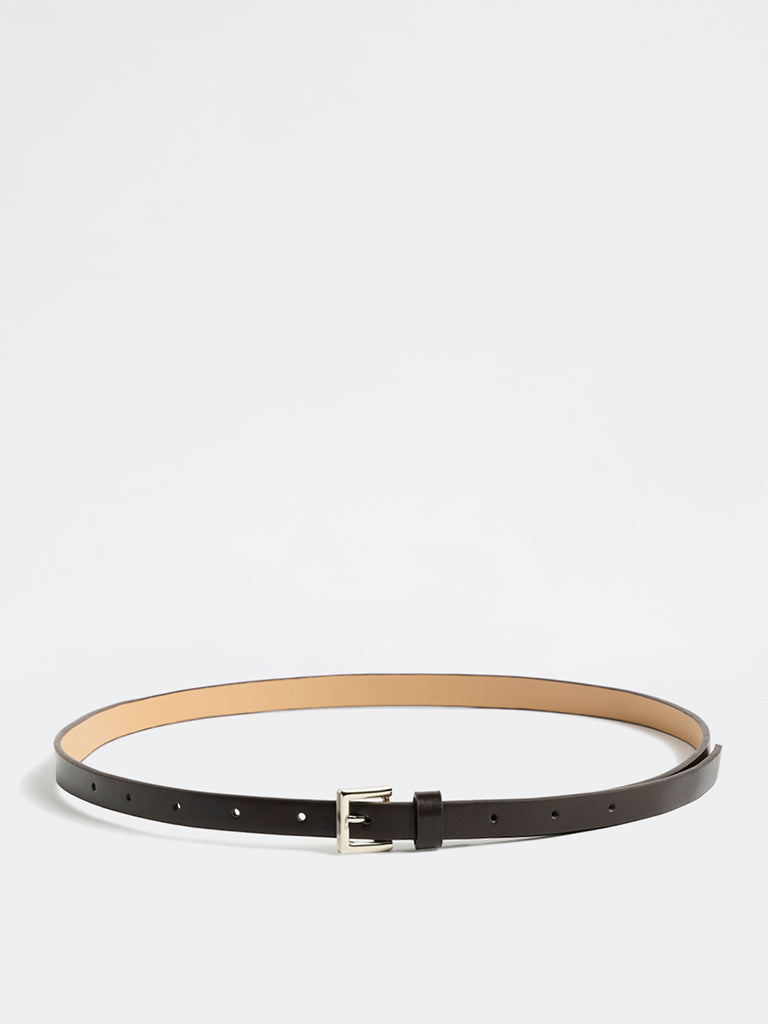 Westside Accessories Dark Brown Square Buckle Belt