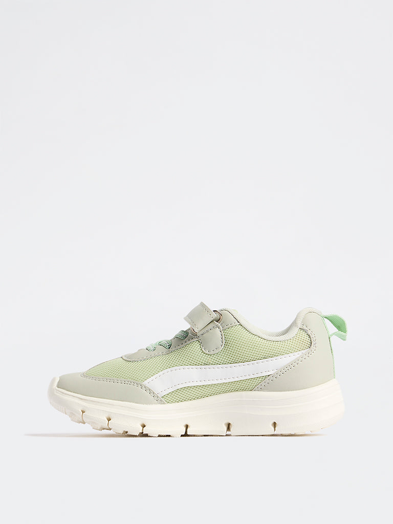 Yellow Sage Mesh Detailed Lace-Up Sneakers
