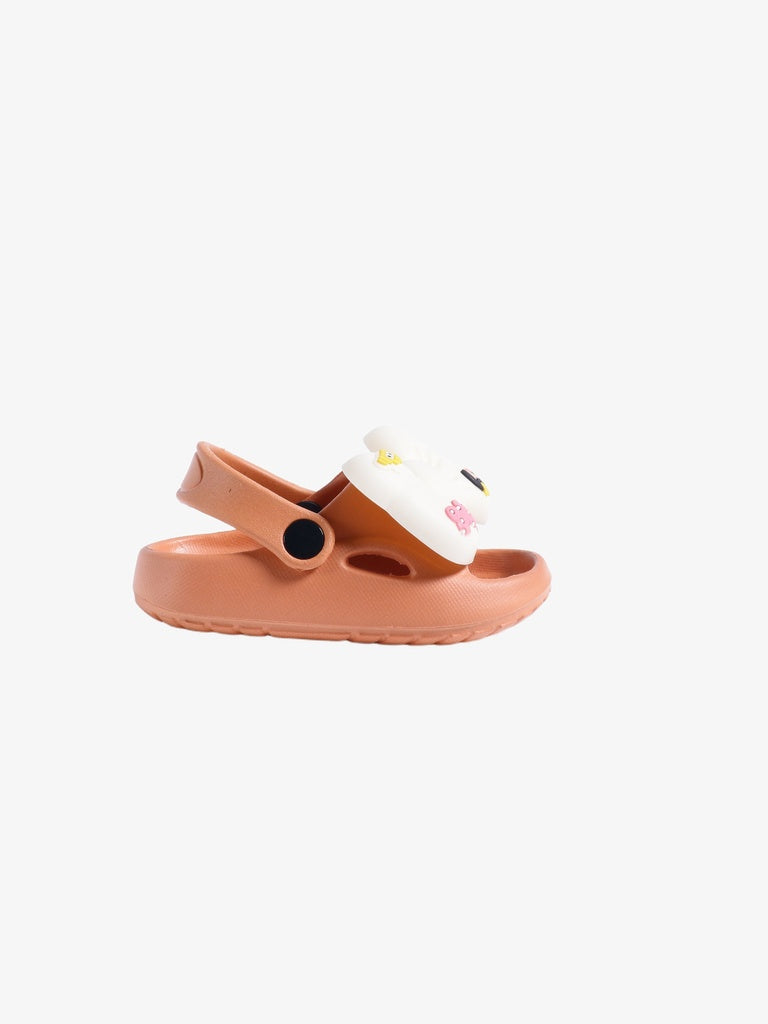 Yellow Peach Bow Detailed Open Toe Clogs