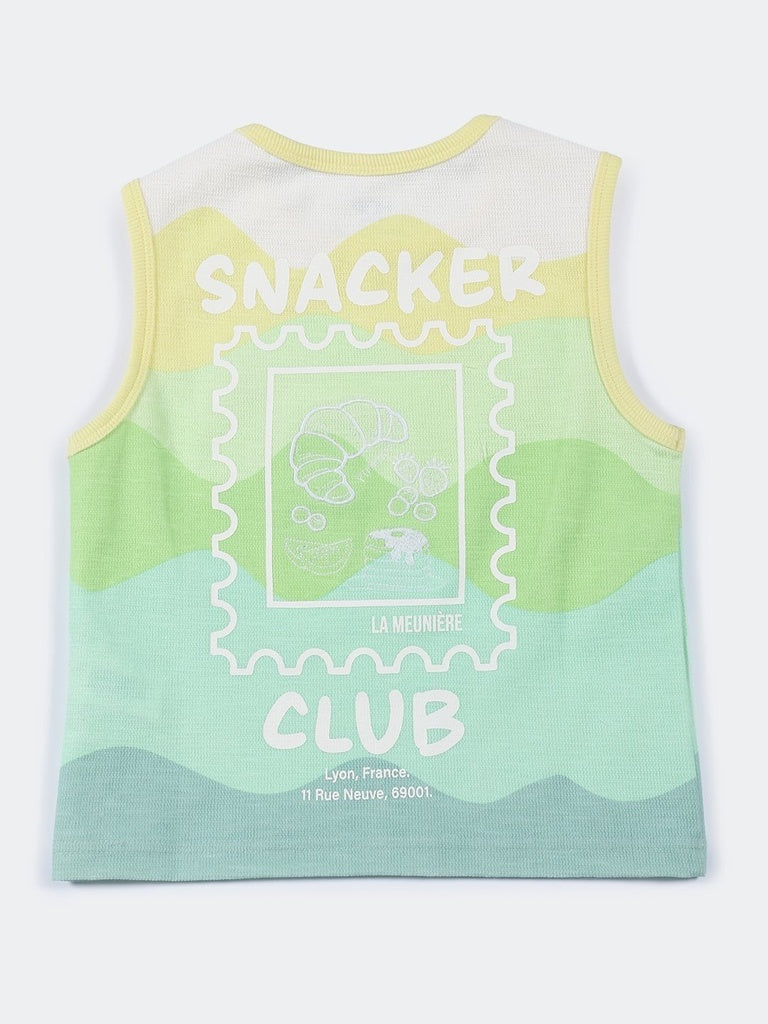 HOP Kids Boys Multi-Colored Striped Cotton T-Shirt