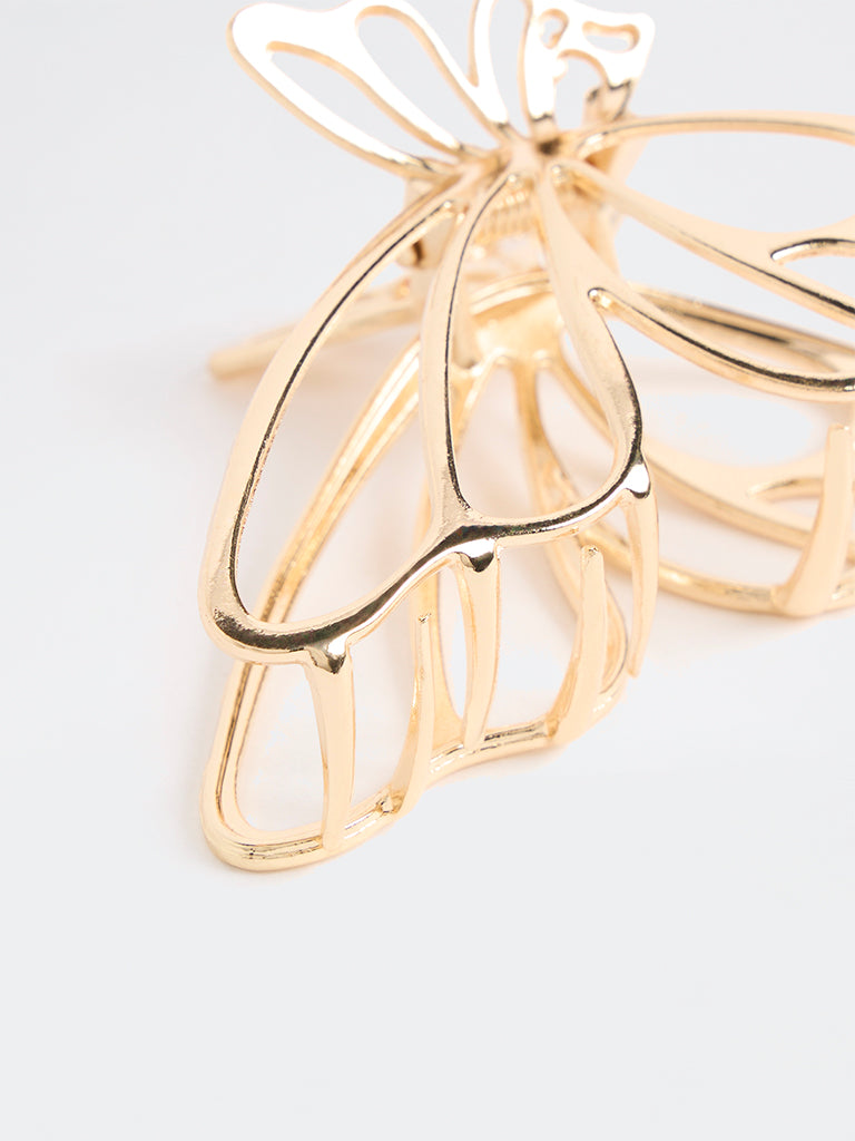 Westside Accessories Gold Metal Butterfly Claw Clip