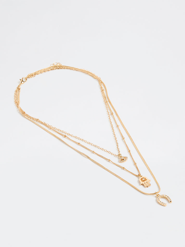 Westside Accessories Gold Layered Pendant Necklaces