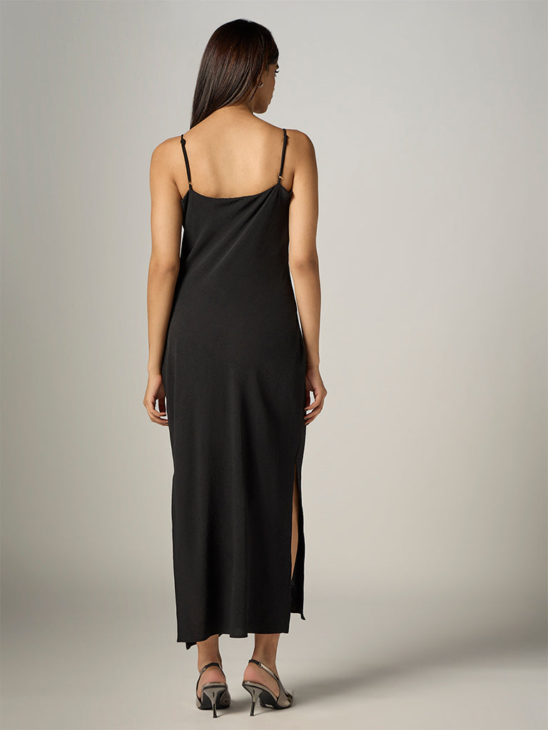 Wardrobe Black Cowl-Neck Straight Dress
