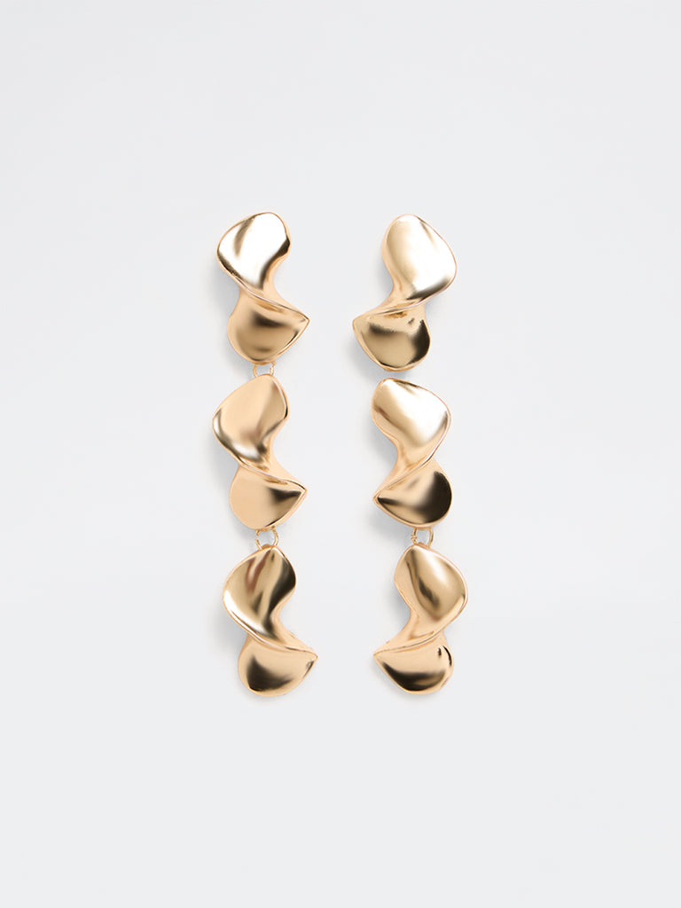 Westside Accessories Gold Elongated Statement Earrings