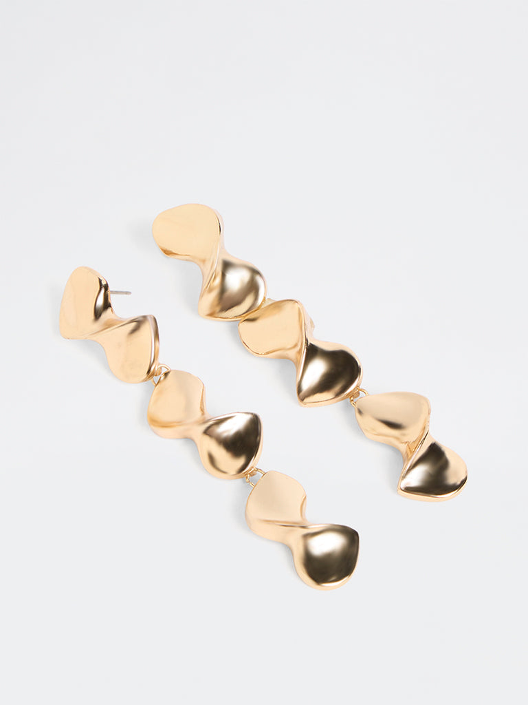 Westside Accessories Gold Elongated Statement Earrings