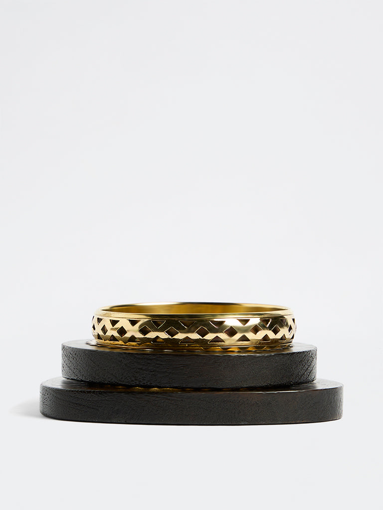 Westside Accessories Dark Brown and Gold Bangles - Pack of 3