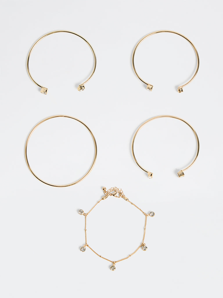 Westside Accessories Gold Multi-Stack Bracelets - Pack of 5