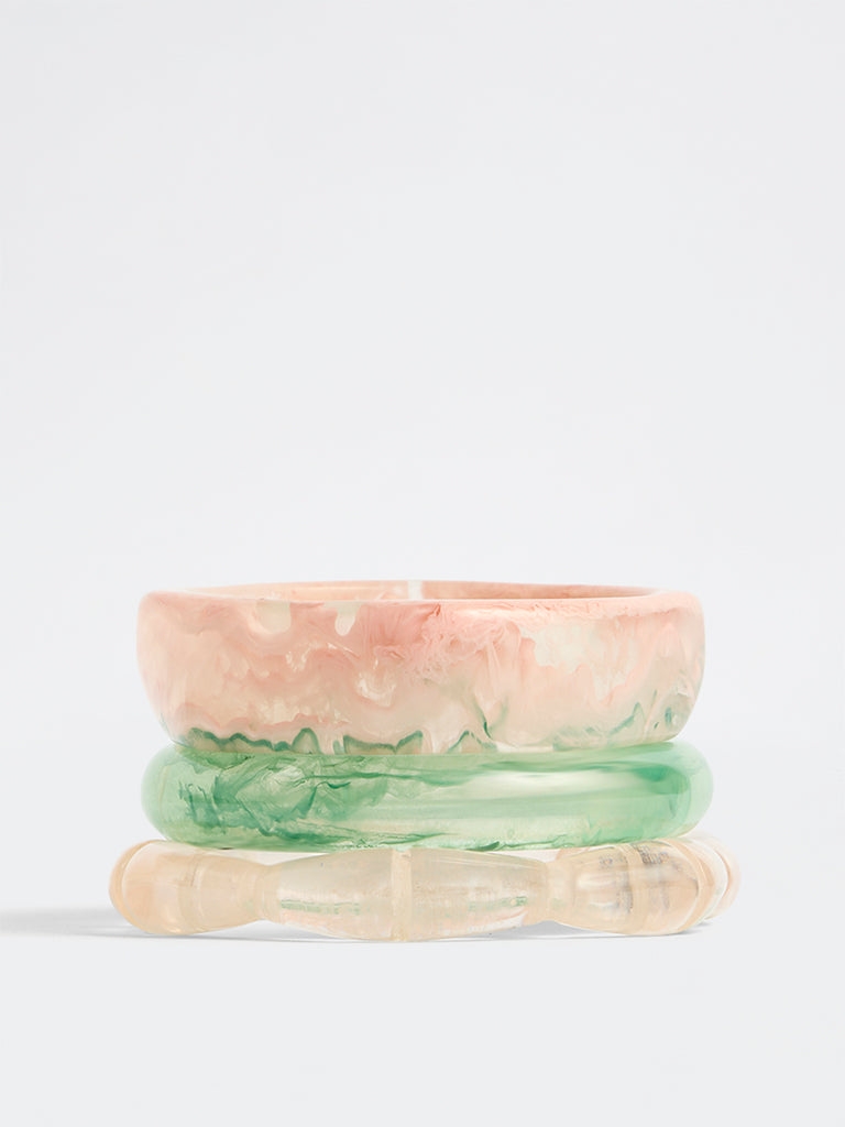 Westside Accessories Multicolour Resin Bangles - Pack of 3