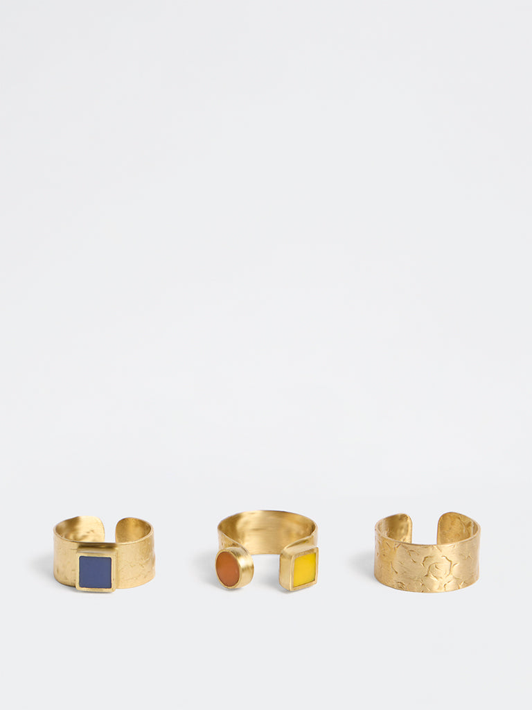 Westside Accessories Gold Statement Rings - Pack of 3