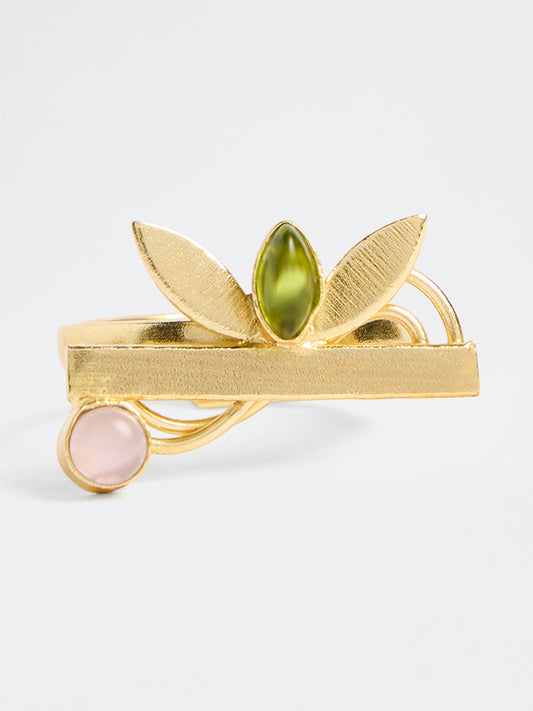 Westside Accessories Gold Leaf Design Statement Ring