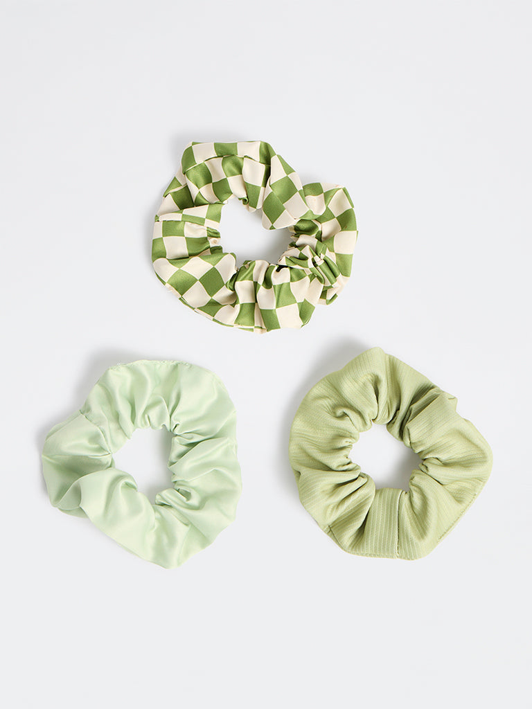 Westside Accessories Multicolour Hair Scrunchies - Pack of 3