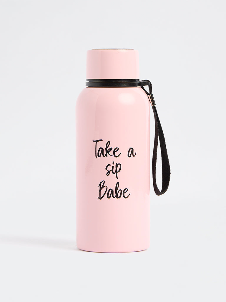 Westside Home Pink Typography Water Bottle - 500ml