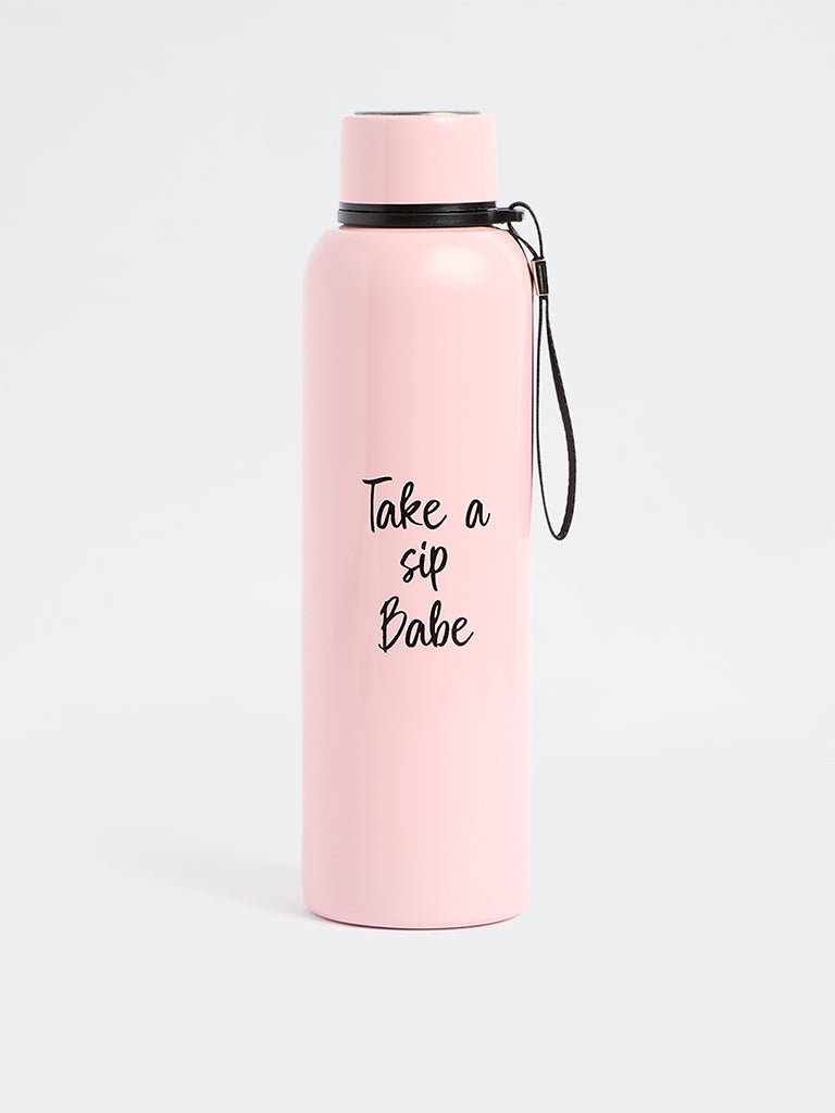Westside Home Pink Typography Water Bottle - 850ml