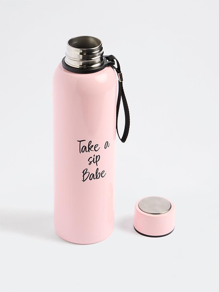 Westside Home Pink Typography Water Bottle - 850ml