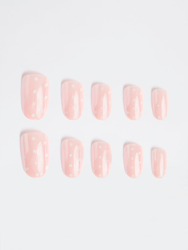 Studiowest Press and Go Pink Polka Dot Pattern Press-On Nails Set
