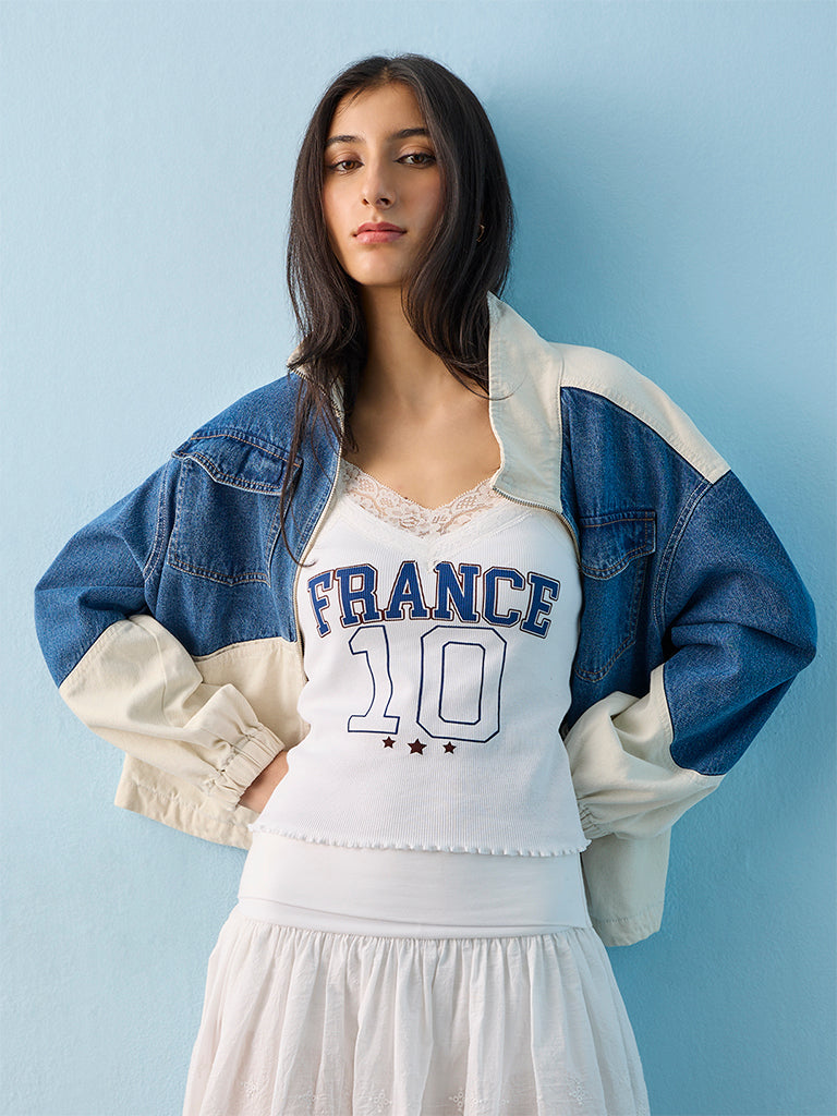 Nuon White France Strappy Football T-Shirt