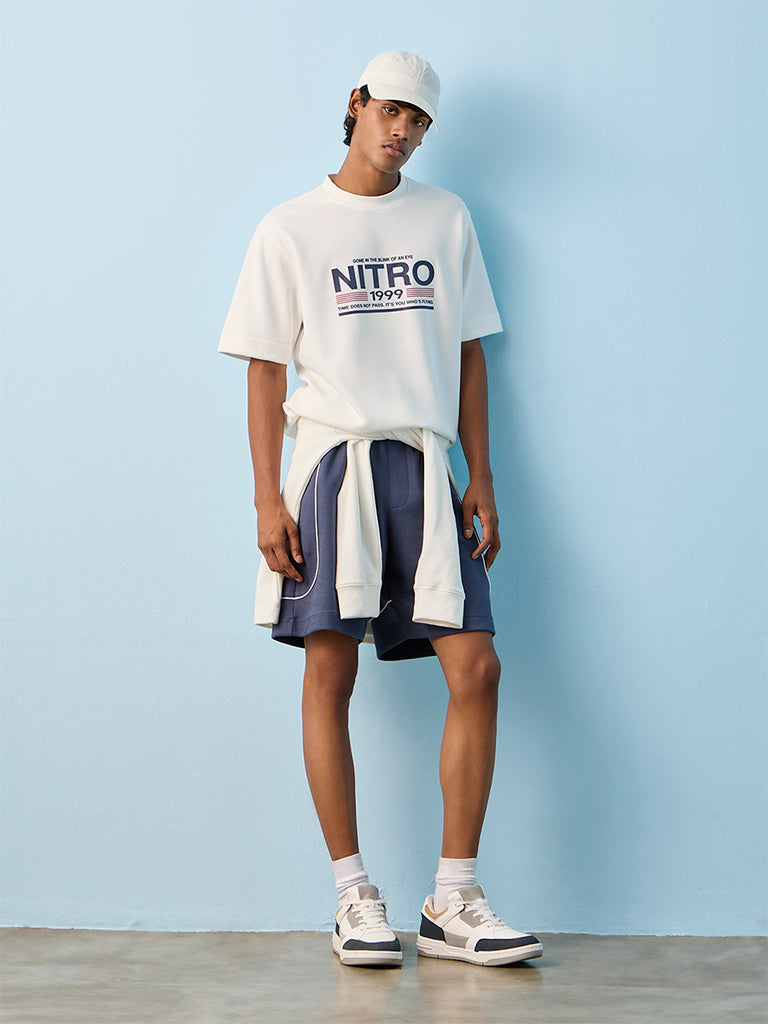Nuoflexx Off-White Graphic Printed Relaxed-Fit Cotton-Blend T-Shirt