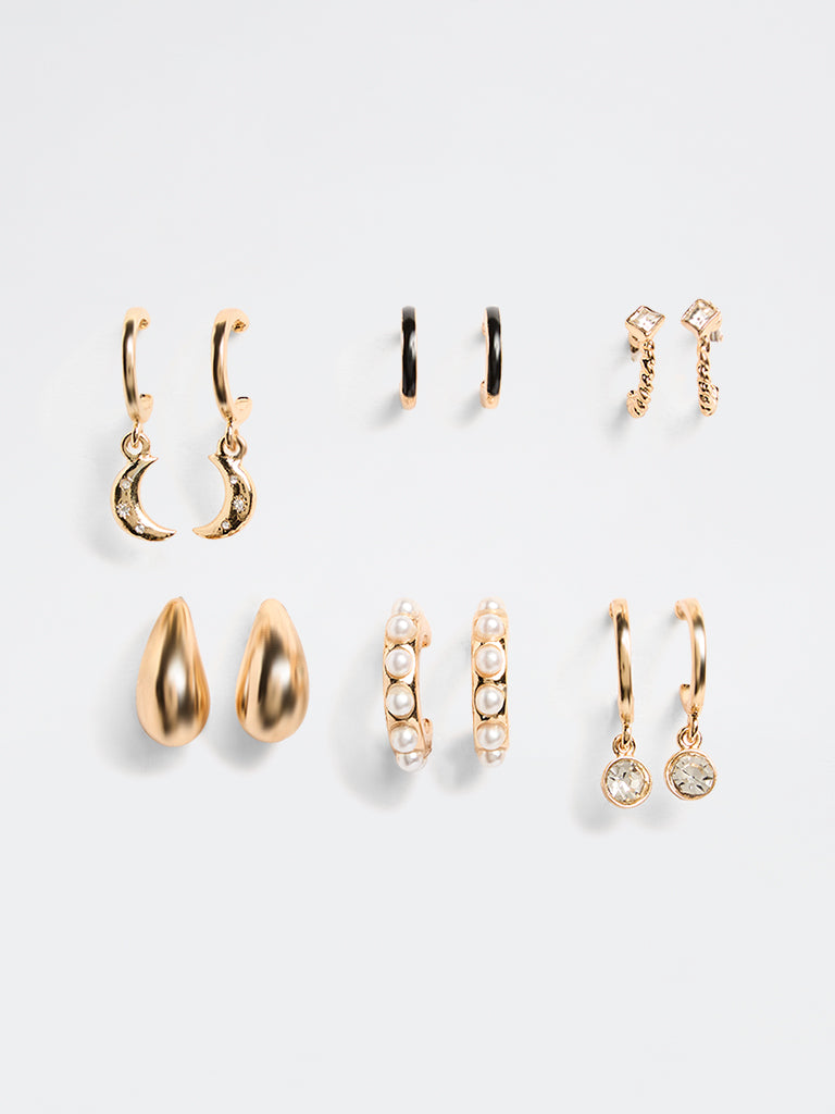 Westside Accessories Gold Multi-Hoop Earrings - Pack of 6