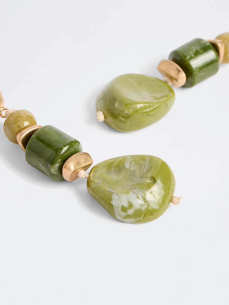 Westside Accessories Green Beaded Statement Earrings