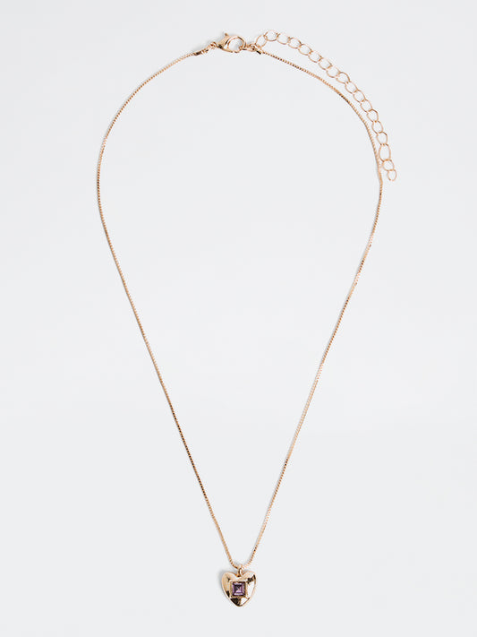 Westside Accessories Gold Heart Pendant Chain Necklace