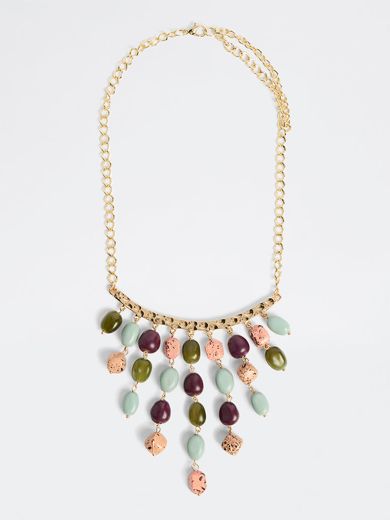 Westside Accessories Multi Color Stone Statement Collar Necklace