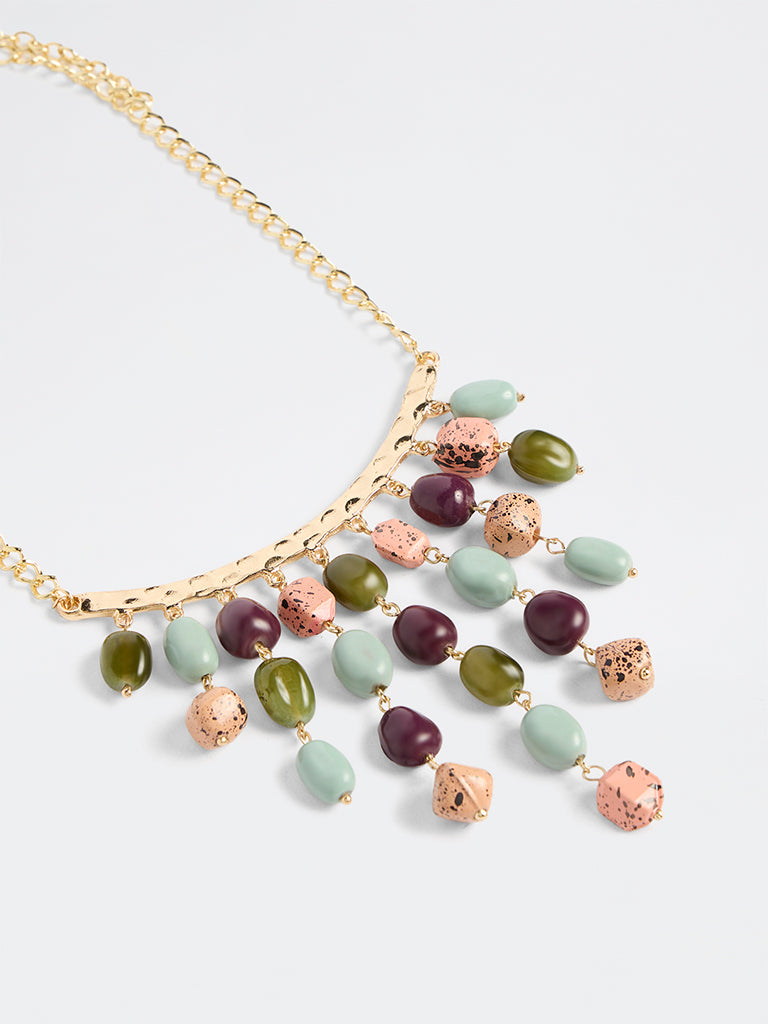 Westside Accessories Multi Color Stone Statement Collar Necklace