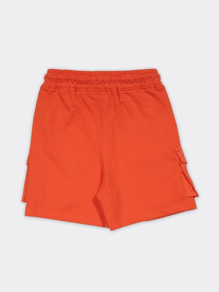 HOP Kids Boys Orange Patch Detail Cargo Cotton Shorts