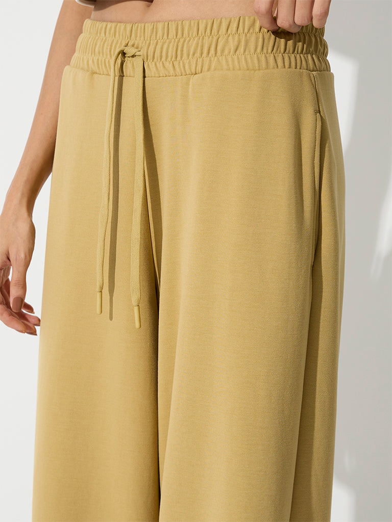 Nuoflexx Light Mustard High-Rise Track Pants