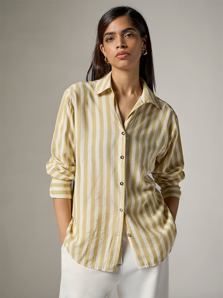 Wardrobe Lime Striped Shirt