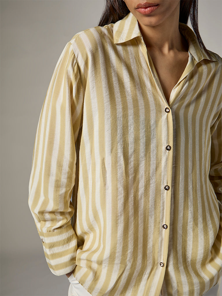 Wardrobe Lime Striped Shirt