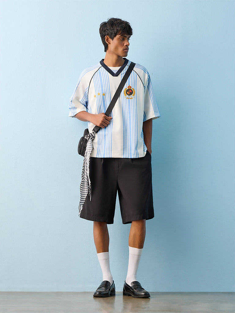 Nuon Blue and White Argentina Football Jersey