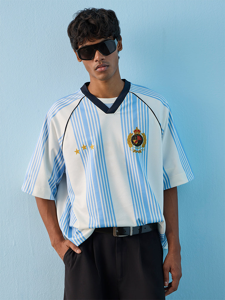 Nuon Blue and White Argentina Football Jersey