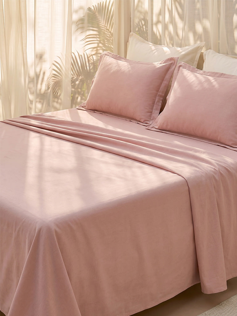 Westside Home Pink Solid King Bed Sheet Set