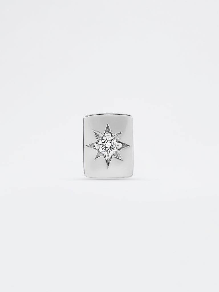 Men's Star-Set Lab Diamond Rectangle Stud Earrings