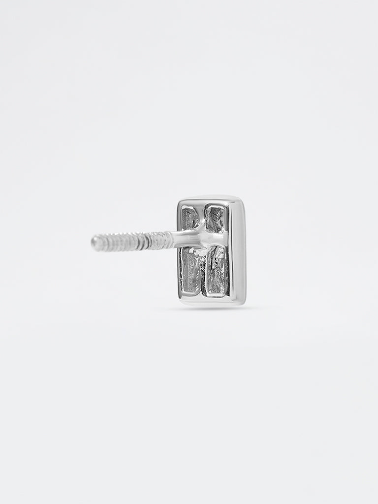 Men's Star-Set Lab Diamond Rectangle Stud Earrings